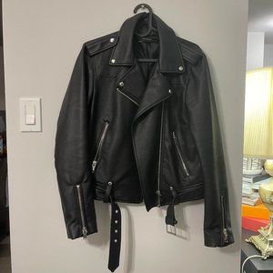 ZARA FAUX LEATHER MOTO JACKET SIZE LARGE